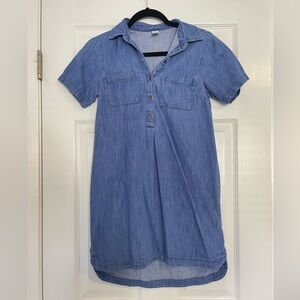 Denim Short Sleeve Shirt Dress